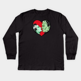 Frankenstein Valentine Kids Long Sleeve T-Shirt